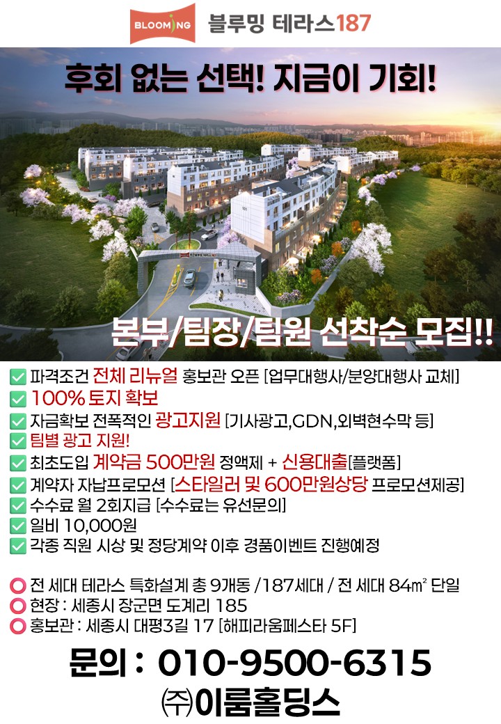 세종 벽산블루밍테라스187 상담사모집! 현장 이미지